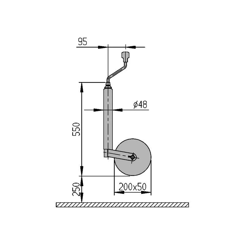 ALKO AL-KO 1222437 STÜTZRAD STÜTZLAST 300 kg ROHR-Ø 48 mm PKW ANHÄNGER WOHNWAGEN - Bild 3 von 3