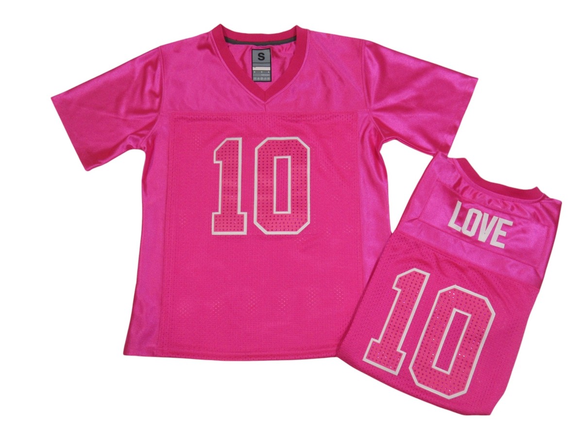Jordan Love #10 Green Bay Football Team Women's Custom Bling Pink