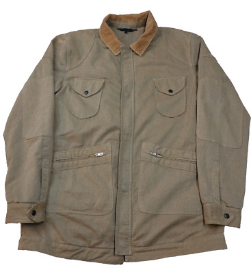 Deus Ex Machina Jacket Mens Size 2XL Tan Brown Corduroy Collar Snap Zip Workwear