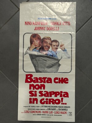 LOCANDINA ORIGINALE FILM BASTA CHE NON SI SAPPIA IN GIRO Nino Manfredi 