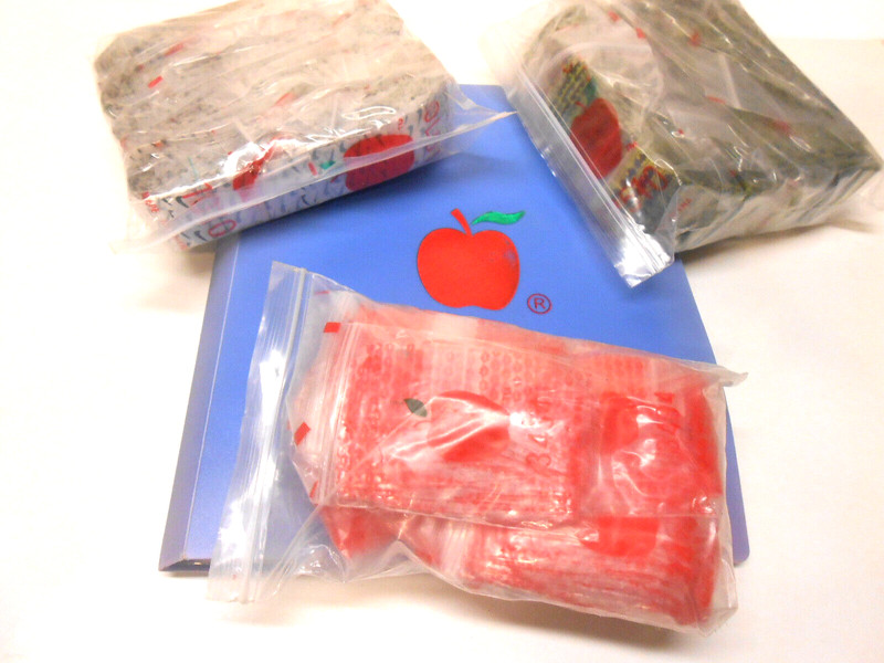apple brand baggies  3 sizes 3434,12510,1010 MIXED DESIGNS(3) 3,000 ct  CRAZY!!