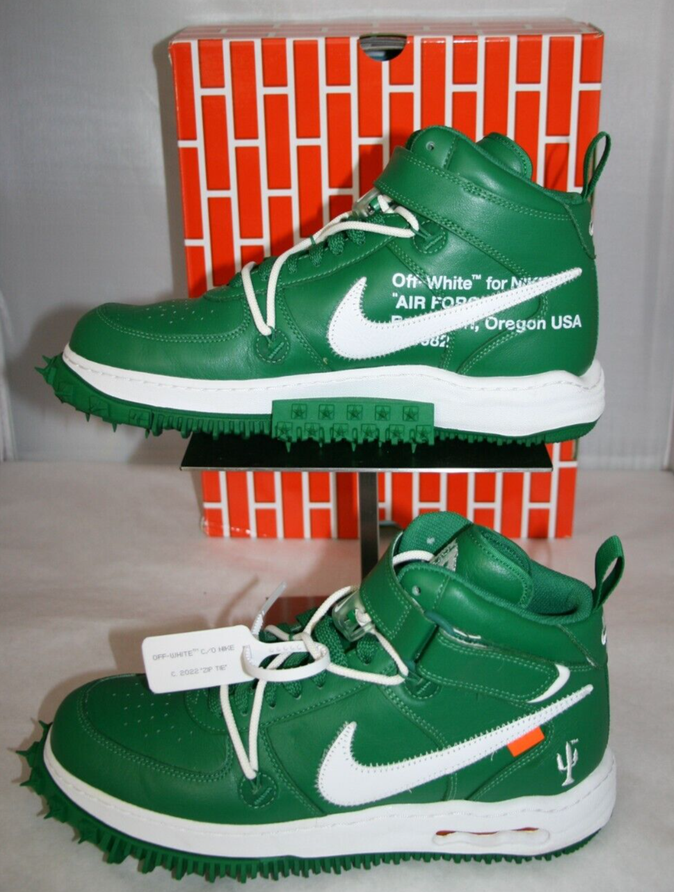 OFF WHITE X NIKE Nike Air Force 1 AF1 Mid X Off White verde pino bianco DR0500 300 taglia 11 nuove con scatola