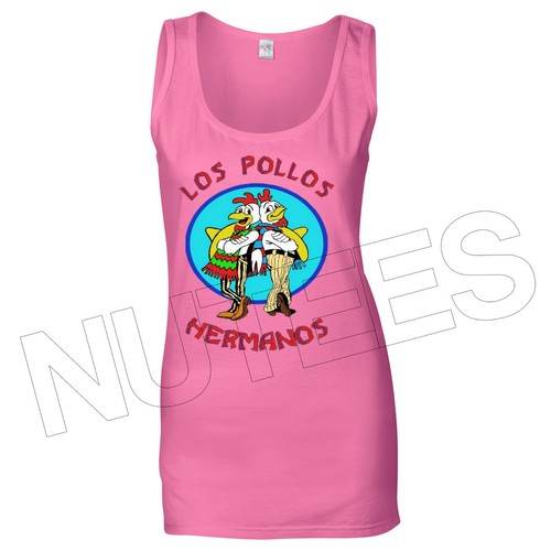 Los Pollos Hermanos Breaking Bad Inspired Lady Tank Top Vest S-XXL Sizes - Picture 2 of 6