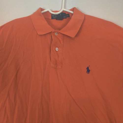 Ralph Lauren Polo Men Large Solid Orange Short Sleeve  - Imagen 2 de 8