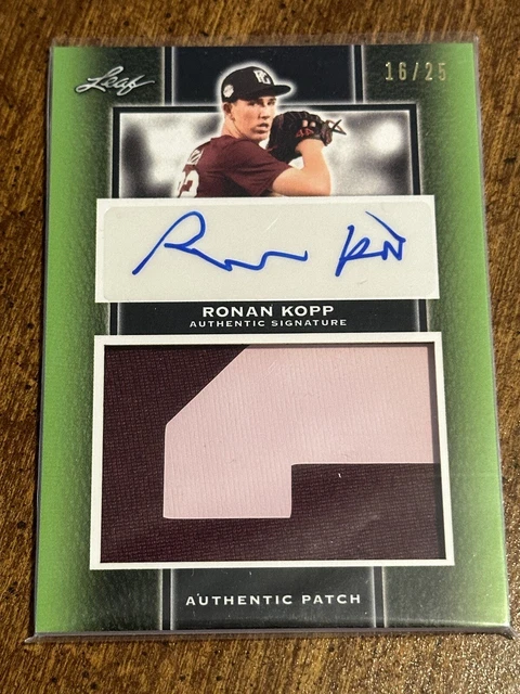 Ronan Kopp 2019 Leaf Perfect Game Autograph Game Worn Jersey Patch 16/25 DODGERS