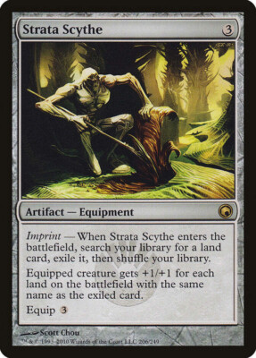 1x Strata Scythe Scars of Mirrodin MtG Magic Artifact Rare card LP CNY