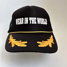 VTG OTTO Collection Trucker Hat Gold Leaves Rope Foam Adjustable Snap Back Cap