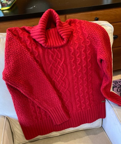 Eddie Bauer Womans Red Wool Turtleneck 