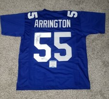 Lavar Arrington Signed Custom Ny Giants Jersey. Washington Redskin LB
