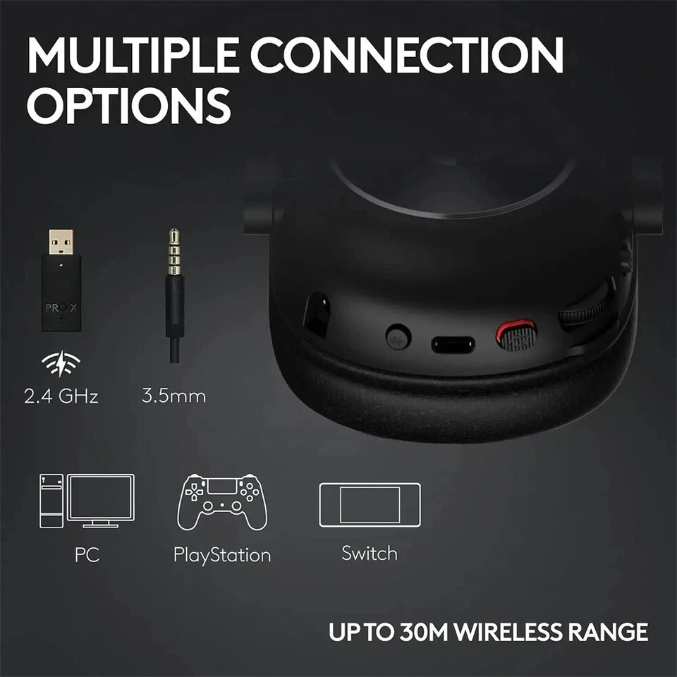 Logitech PRO X 2 LIGHTSPEED Wireless Bluetooth Tri-mode Gaming Headset Headphone - Image 4 of 4