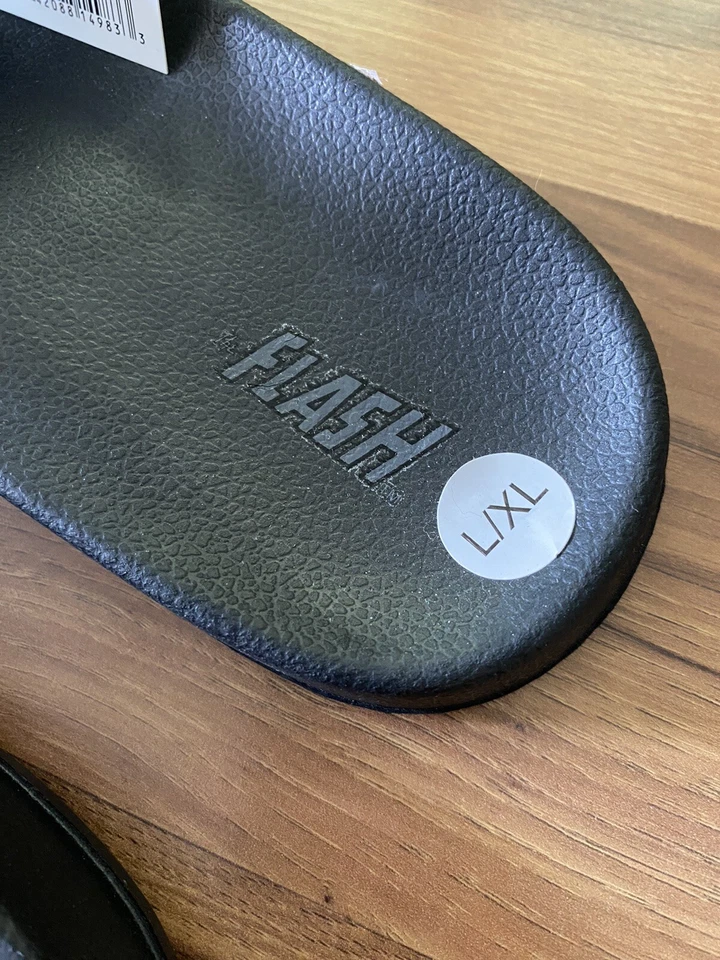 DC The Flash Men's Sandals Size 12-13 XL Black Slides Authentic Slip On NEW - Image 3 of 4