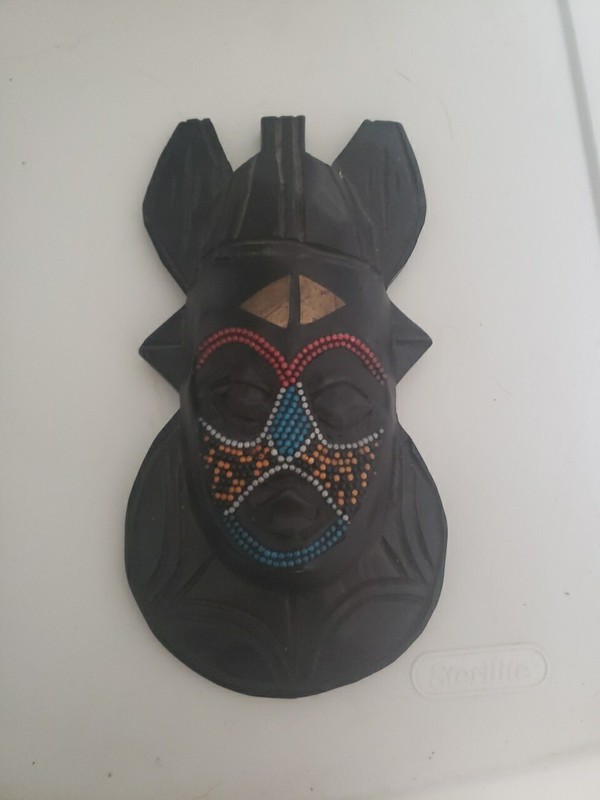 African Mask Ashanti Wood Brass Beaded Mask Beautiful Colors And Design
