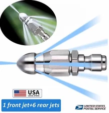 Sewer Cleaning Tool High-pressure Nozzle 5000psi Pipe Cleaner 1/4" Connector USA