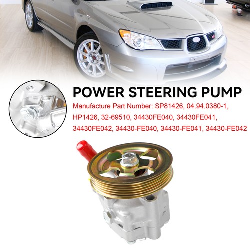 Power Steering Pump 34430FE040 Fit Subaru Impreza WRX STI 2002-07 w/ Pulley - Picture 2 of 12