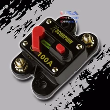 100 AMP CAR STEREO INLINE POWER CIRCUIT BREAKER REPLACES FUSE HOLDER 100A 12Volt
