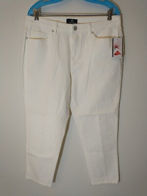 Curations White Jeans Ankle Crop Skinny Lycra Womens 16 Stretch Meas 36x26 NWT