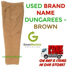 Used Work Pants Dungarees Cintas Redkap Unifirst G&K Carhartt Cargo Brown