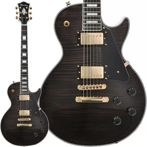 Bacchus DUKE-CTM-FM ST-BLK Black Les Paul Type Electric Guitar with Gig Bag
