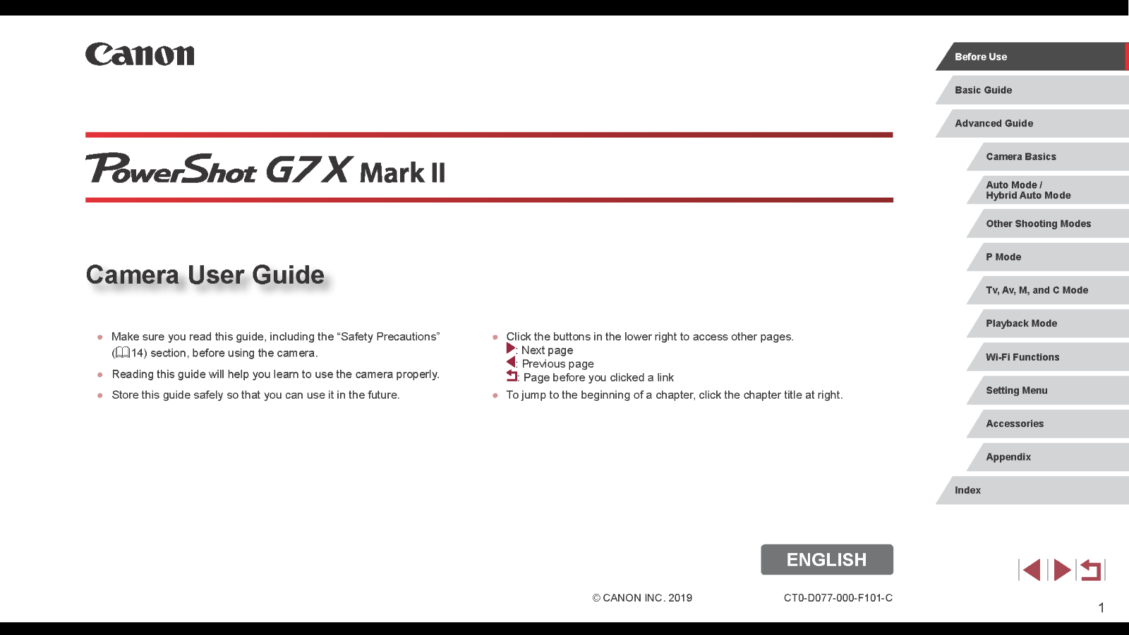 Canon PowerShot G7X Mark II Instruction Manual 225 Pages &