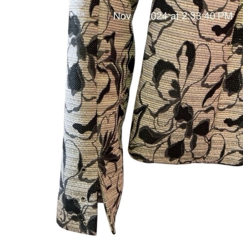 Giacca blazer Insight donna taglia 8 panna nero stampa cravatta chiusura davanti - Foto 6 di 9