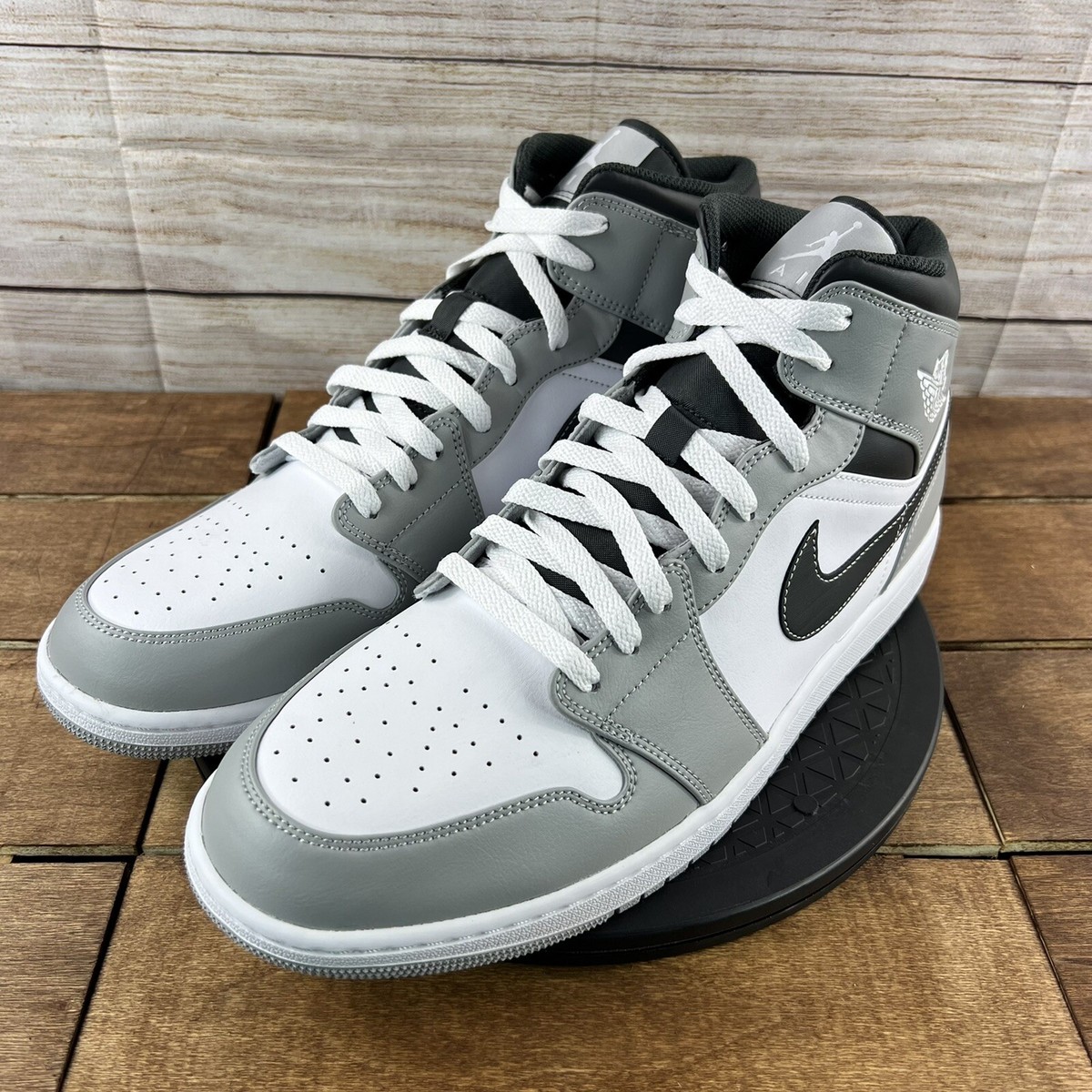 Size 15 - Jordan 1 Mid Light Smoke Grey for sale online | eBay