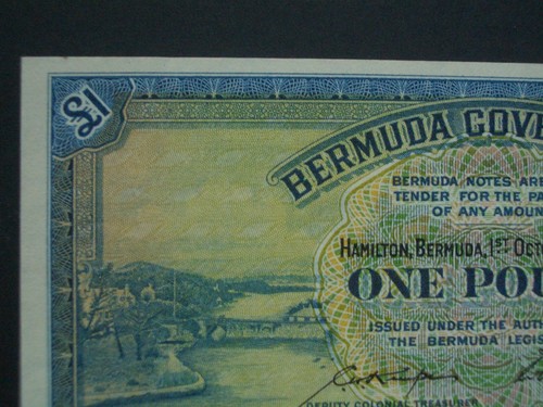 **Seltene Bermuda QEII*** £1 'AUNC' 1966 Banknote**  - Bild 4 von 8