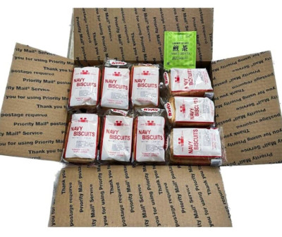 Navy Biscuits 3.35oz Crab Brand Japan( 24 packs ) in Box with green tea sampler
