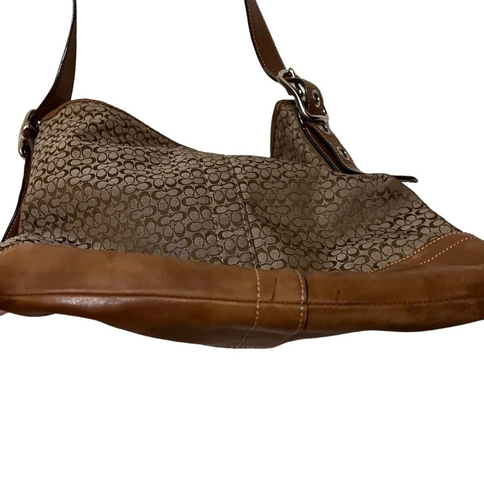 WANDLER BORSA A TRACOLLA COACH SIGNATURE F10416 PELLE MARRONE