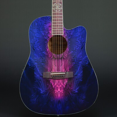Lindo Swallow V2 Elektro-Akustik-Gitarre Dreamcatcher lila Nylon oder Stahl UK