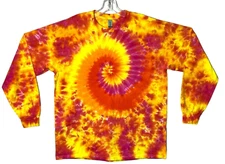 Tie Dye Shirt | Sunflower Spiral Blotter | Long Sleeve Handmade T-Shirt | Sm-6X