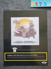 Hammer & Coop T-Shirt Iron On Mini-Cooper Promo Print Advertisement Vintage 2007