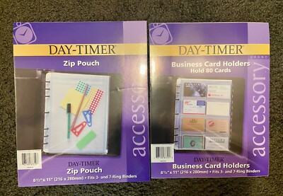 Day-Timer  Business Card Holders and Zip Pouch- Looseleaf Planners, 8 1/2 x 11 