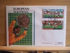 1996 European Football 5 Pounds Coin Cover - Guernsey First Day Cover by Mercury