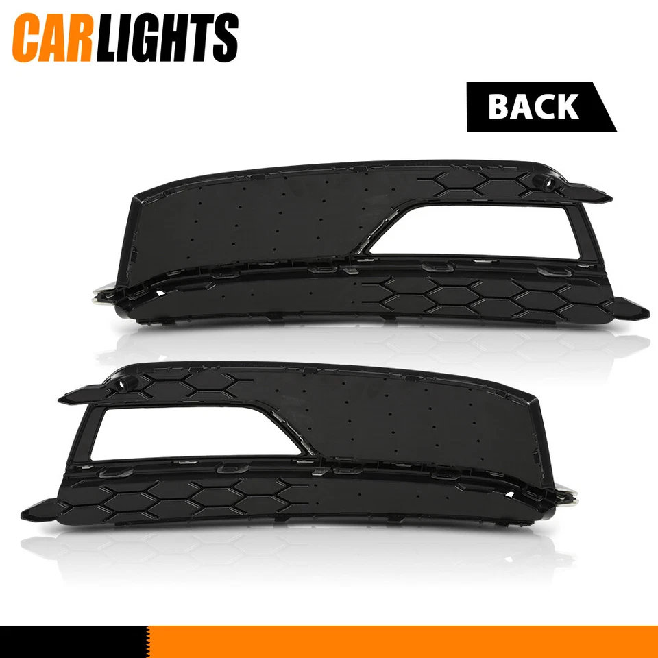 Fit For S-Line Front Bumper Fog Light Grilles Cover LH & RH 2013-2016 Audi S5 A5 - Image 3 of 4