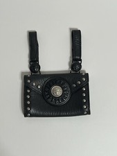 Vtg Gianni Versace Black Leather Belt Wallet ...
