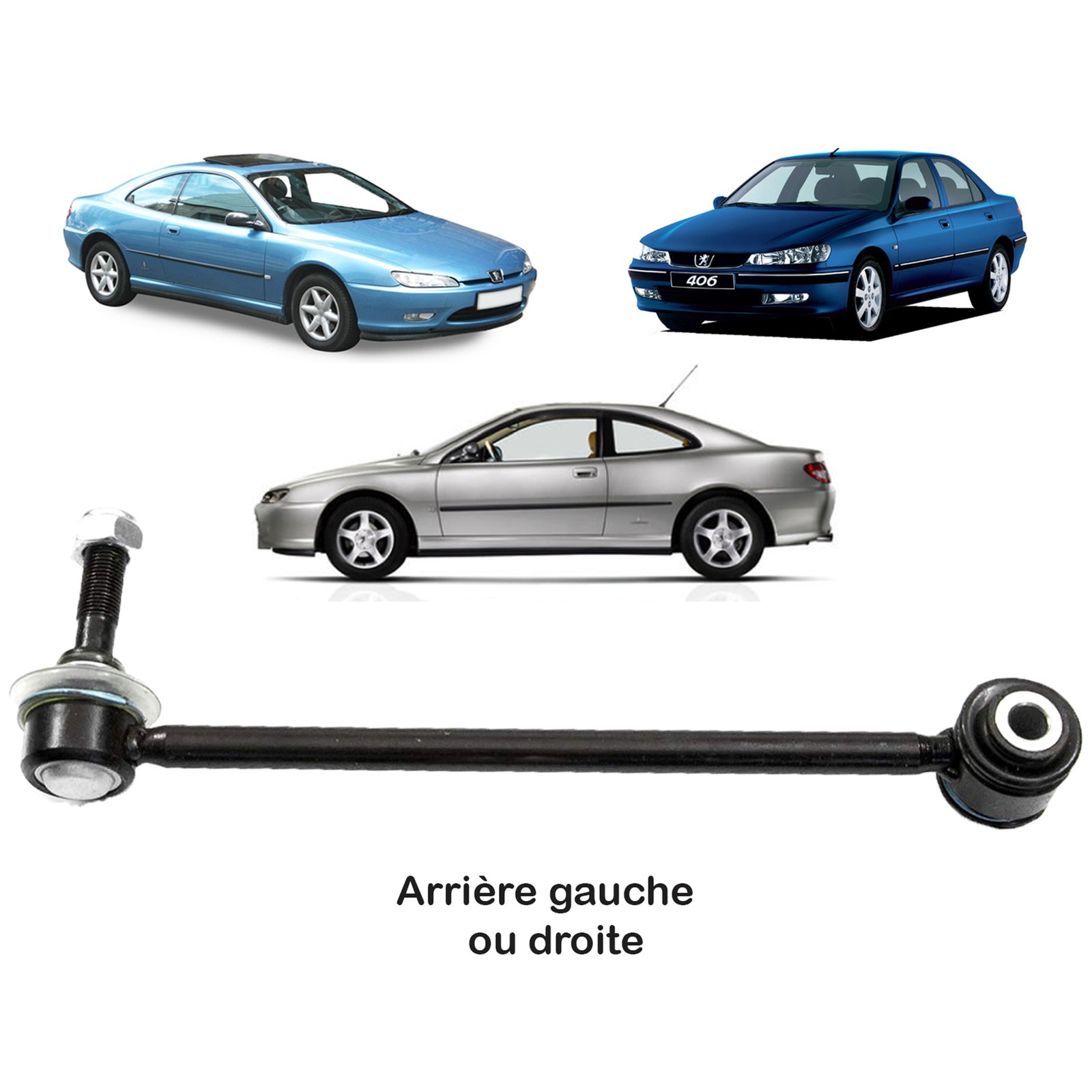 Biellette barre stabilisatrice arrière Peugeot 406 pour stopper les claquements de suspension