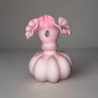 Beautiful Rare Fenton Pink Satin Melon Ruffled Vase 8" Tall
