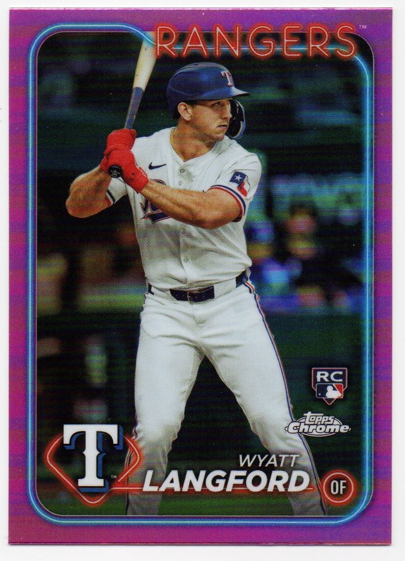 2024 TOPPS CHROME WYATT LANGFORD RC #122 PINK REFRACTOR