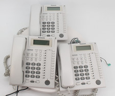 3x Panasonic KX-T7735 Office Phone White Advanced Hybrid System LCD Display