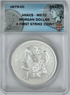 2023 Fiji $1 1879-CC Morgan Silver Dollar ANACS MS 70 First Strike 1 oz .999