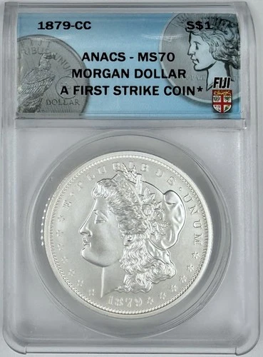 2023 Fiji $1 1879-CC Morgan Silver Dollar ANACS MS 70 First Strike 1 oz .999