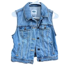 Old Navy Denim Vest Women's Small Jean Sleeveless Blue Casual Layering