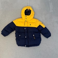 Polo Ralph Lauren Jacket Toddler Size 2T Blue Yellow Down Fill