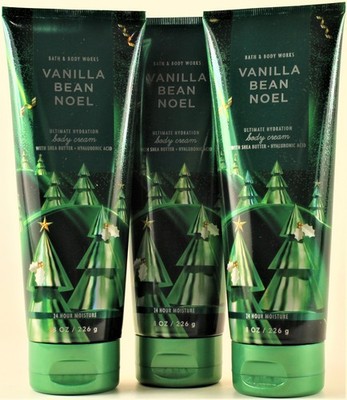 QTY 3 - Bath & Body Works VANILLA BEAN NOEL Body Cream Lotion Moisturizer 8oz