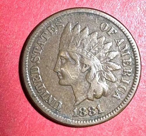 1881 US Indian Head Cent! Very Fine! NICE! Old US Coin!