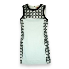 Tory Burch Women's Shift Dress Black & White Size Large ~ Embroidered Back zip