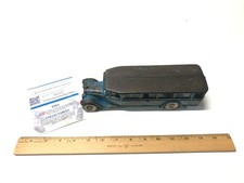 1920s ORIGINAL ARCADE CAST IRON BLUE SCHOOL BUS FULLY MARKED USA TOY BUS