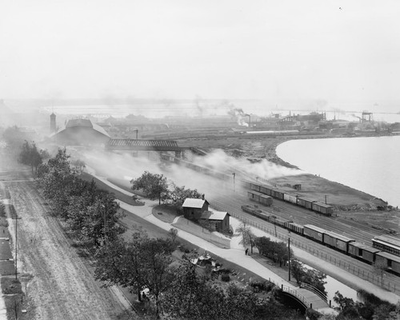 #ad Ohio Cleveland Harbor Lake Erie Railroad Shipping Great Lakes 8X10 Photo 1900 $8.39