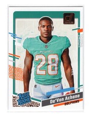 2023 Panini Donruss Devon Achane Canvas Portrait Rated Rookie RC #27 Dolphins