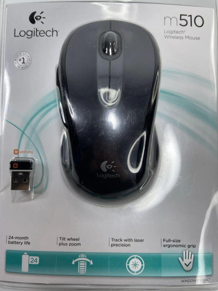 Logitech M510 Wireless Mouse With Receiver Control Plus Ergonomic USB Blue - Image 2 of 4